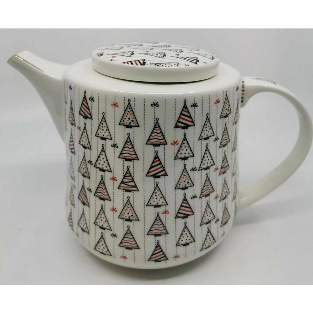 Grace's Teaware Teapot with Lid Christmas Pine Trees Bows Excellent Shape!